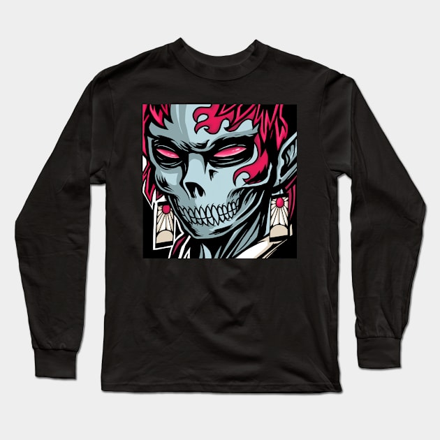 Skull Yoriichi Long Sleeve T-Shirt by Luckyart11